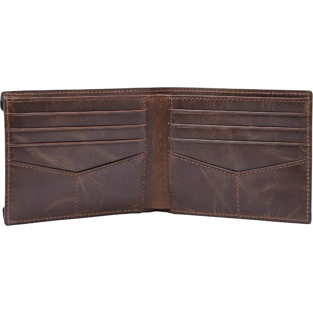 Fossil Men's Derrick Leather Bifold Sliding with Removable Card Case Wallet
